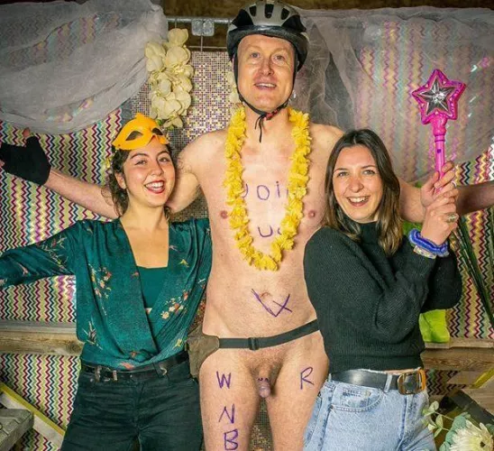 Me at Antitapas night Brussels with two French students, official Antitapas picture posted for a while on Facebook.  by ExcellentContract677