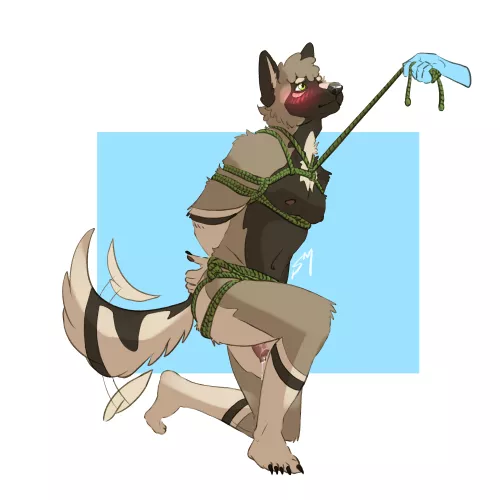 More of my sona, Barley, kneeling happily for his owner by SamblesNSFW