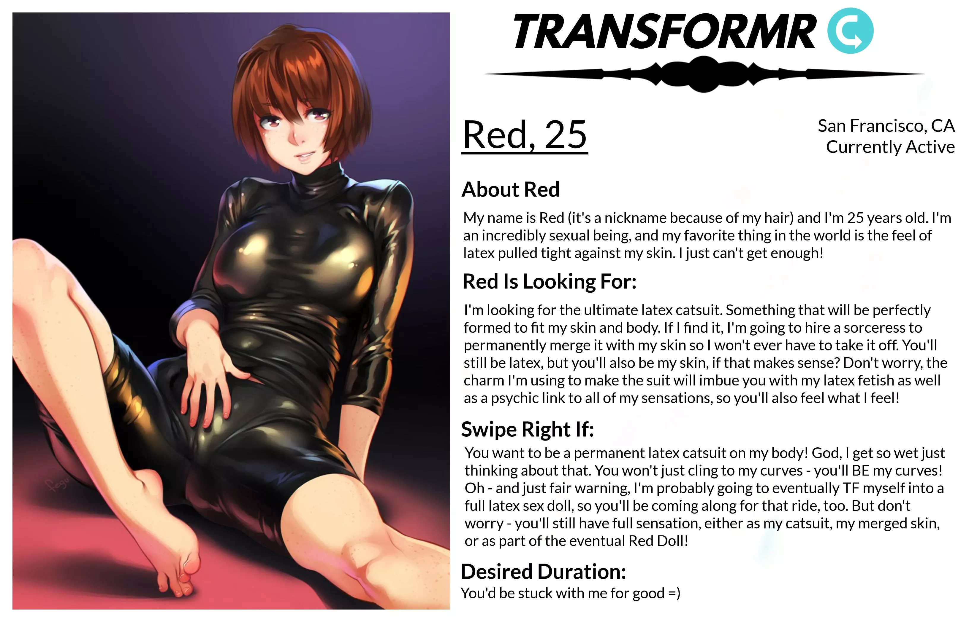 Transformr Profile: Red [Caption, Inanimate, Clothing-TF] by SloaneIvy posted by Xander178