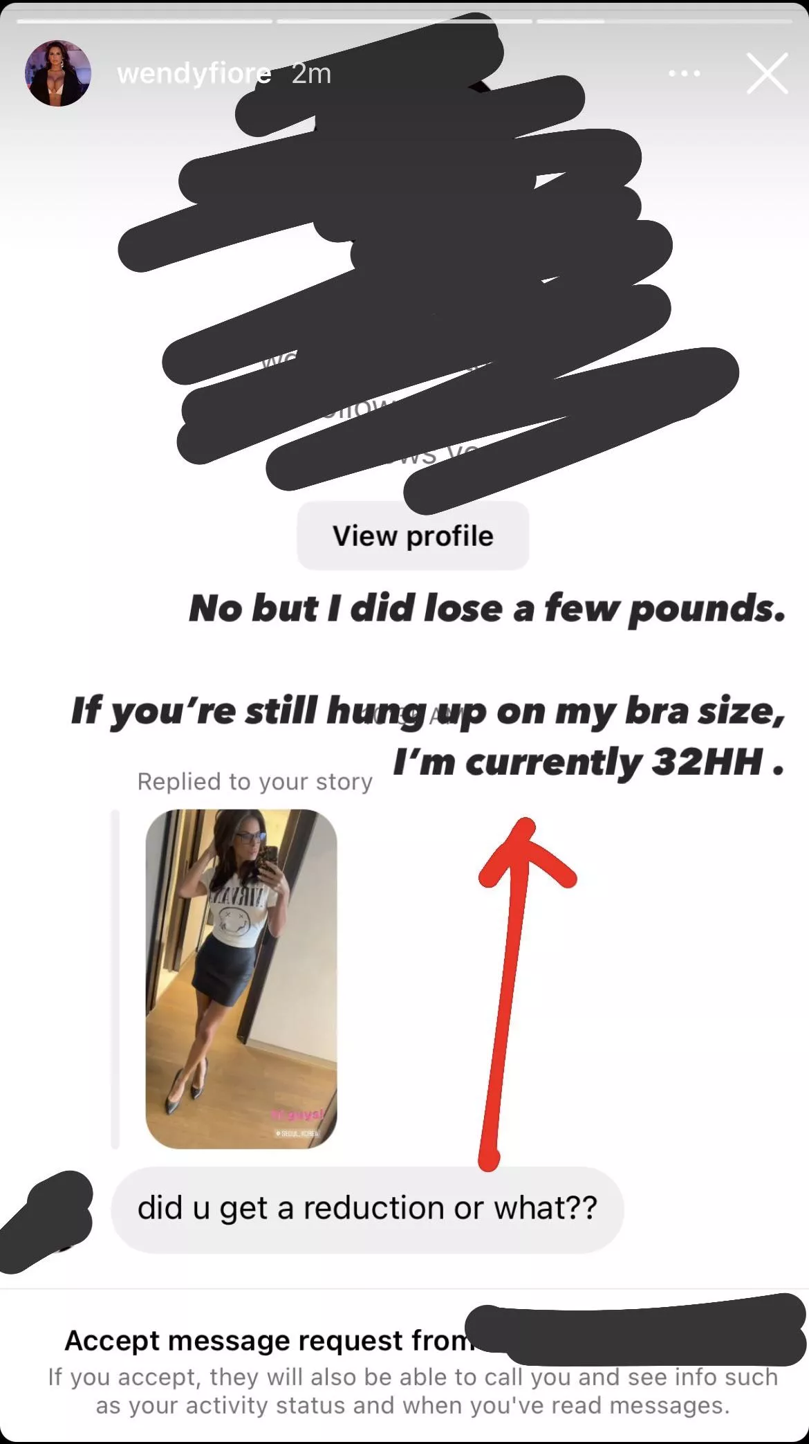 Wendy’s current Bra size. From IG posted by SnooHedgehogs8893