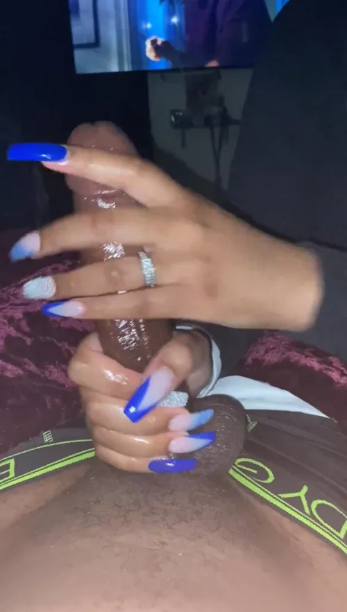 BBC handjob while watching a movie🥰 who wants that?💦😫 by DesignerAd1269