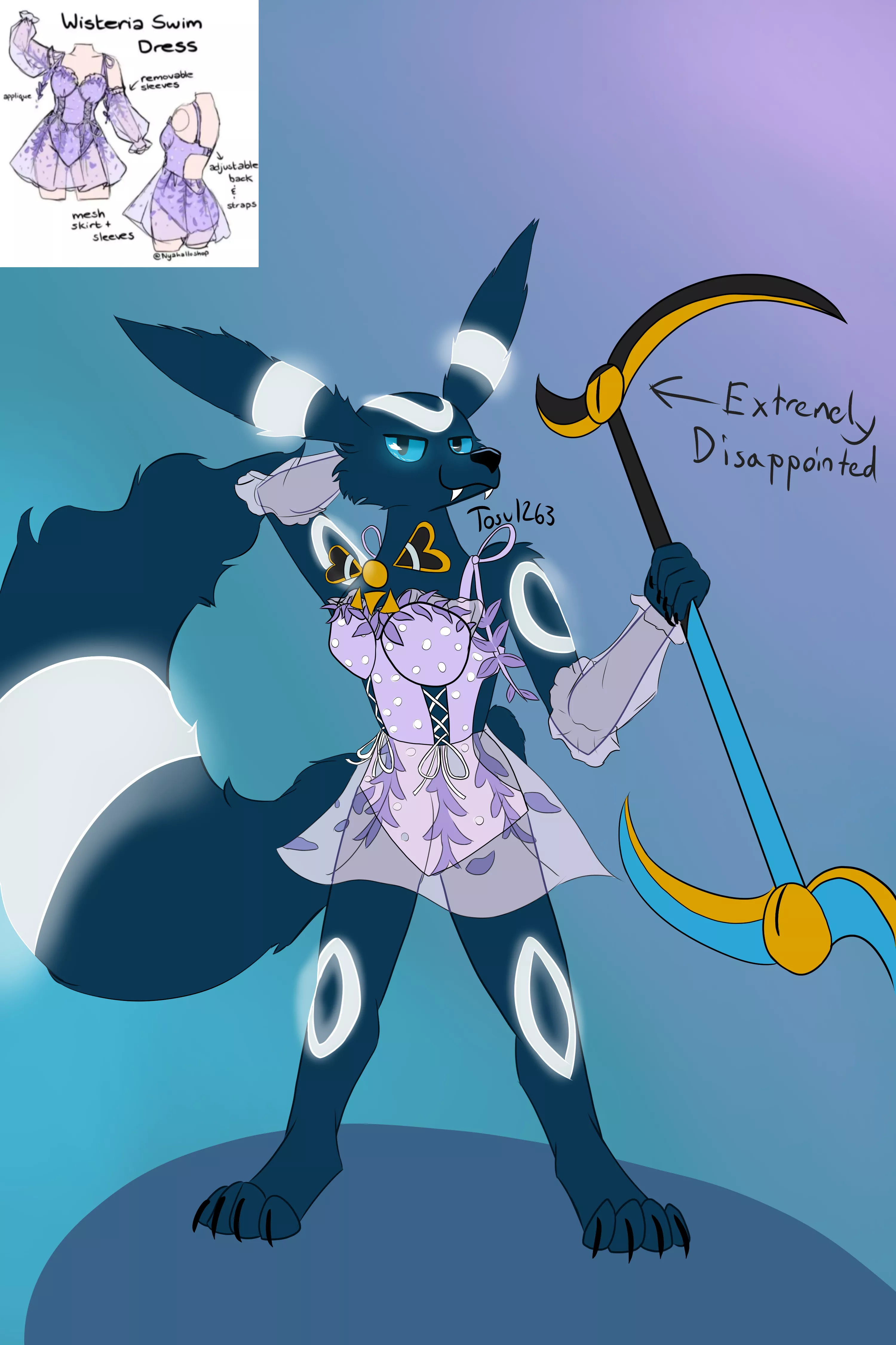 Did I just draw my male OC in a swim dress? Yes. Yes I did. And he is 🌟Fabulous🌟 posted by Tosu1263