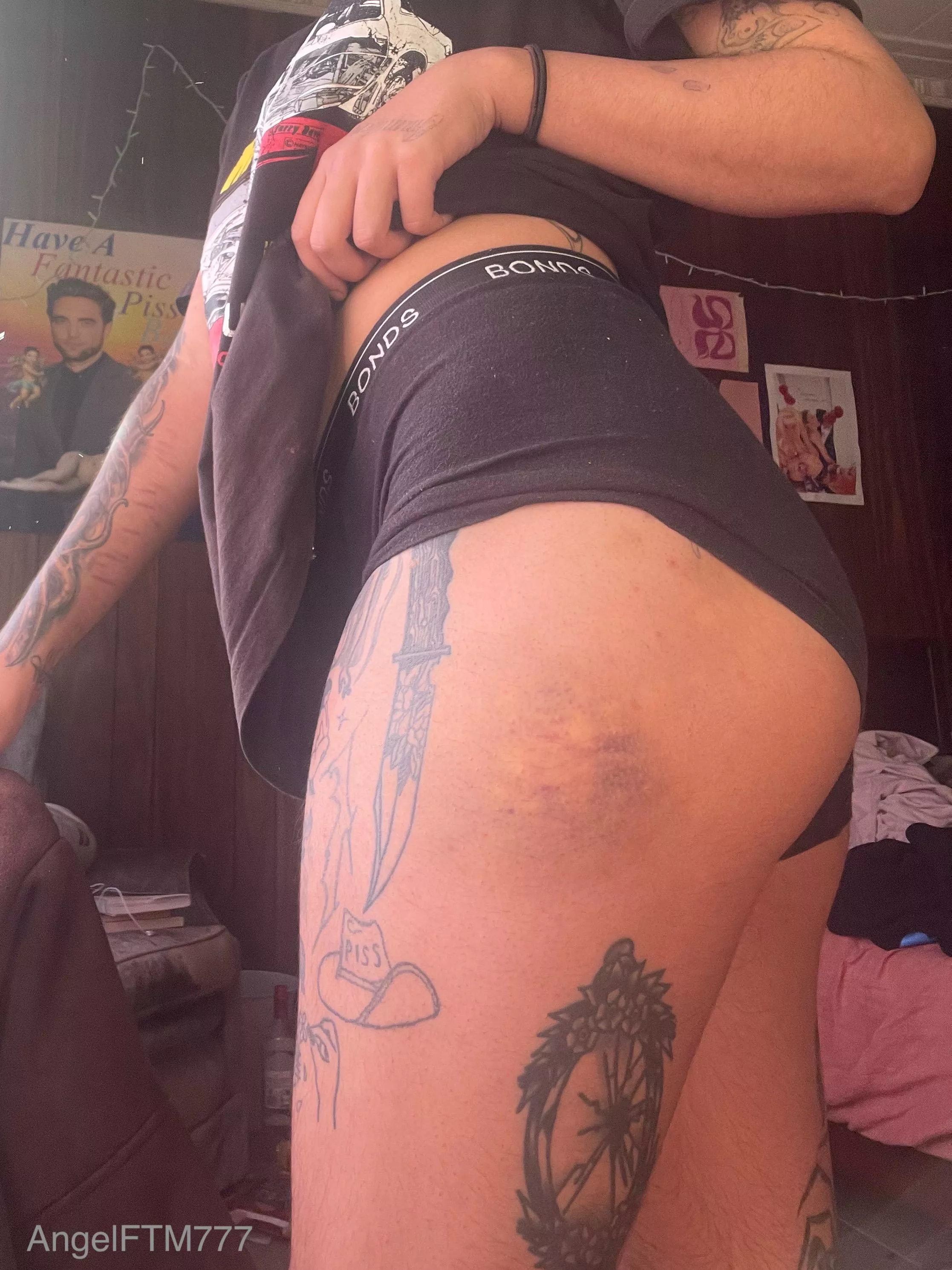 Enjoy a bit of bruised-up boi booty posted by angelftm777