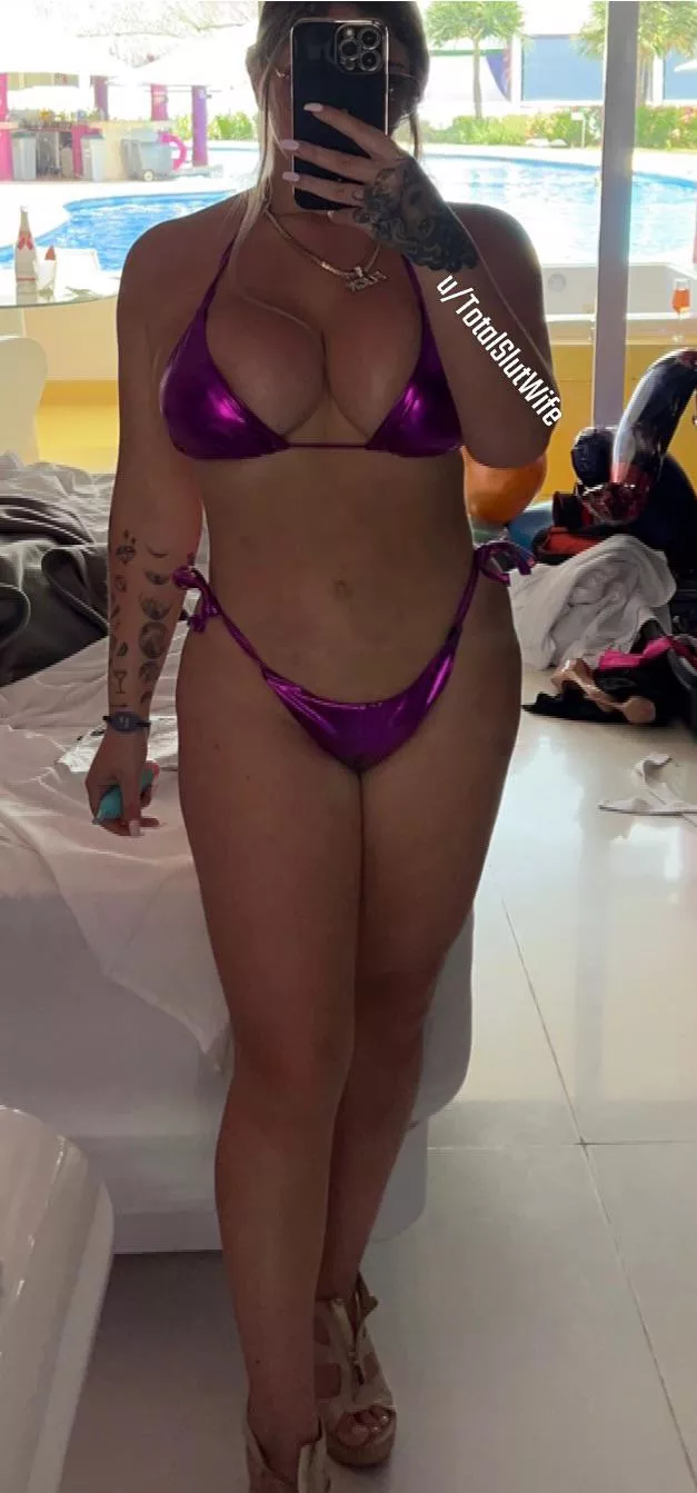 Having all the married men stare at the pool  posted by TotalSlutWife