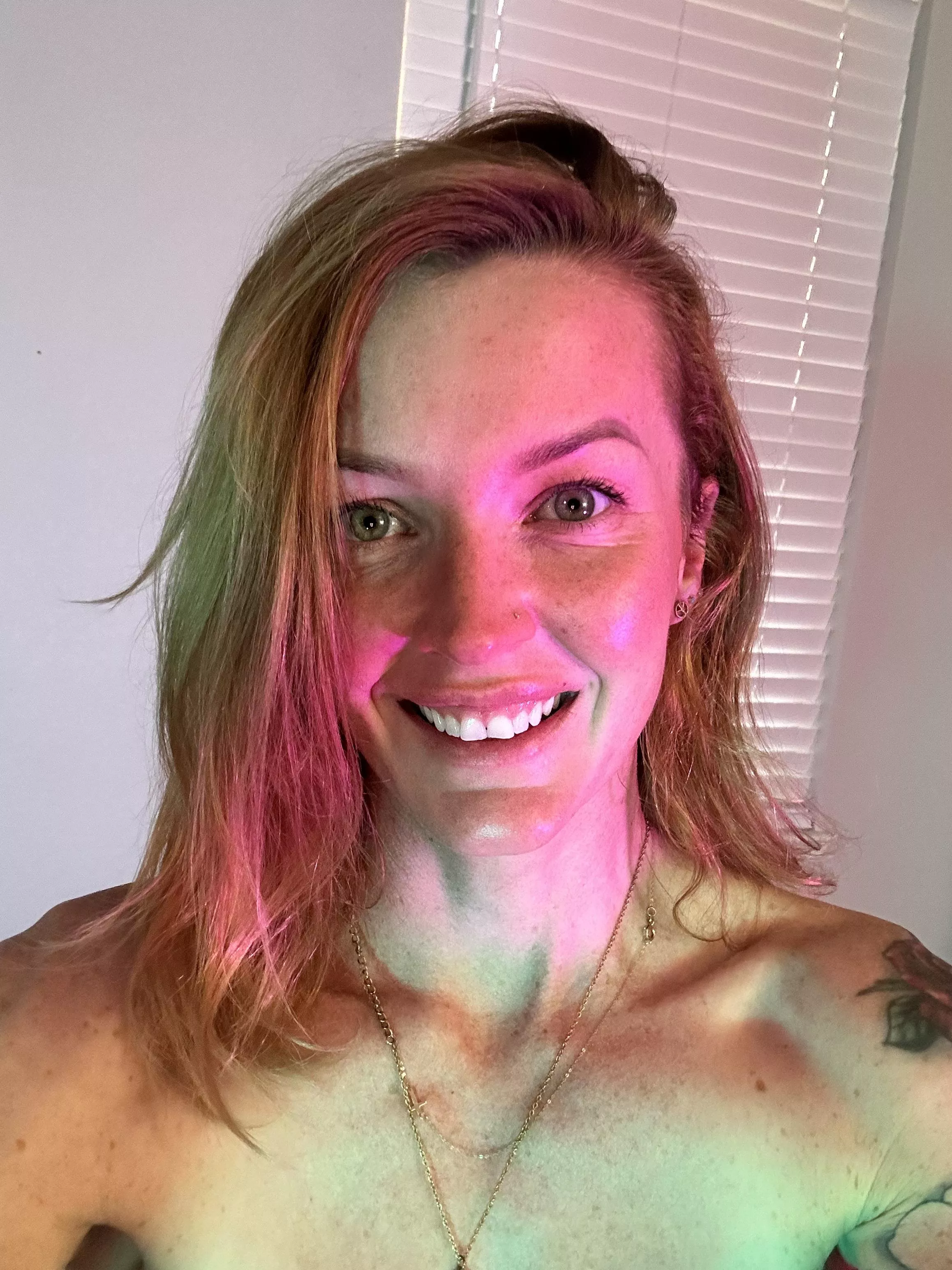 Messing around with the lights in my room taking selfies  posted by fitredd