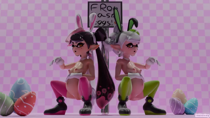 [OC] The Squid Sisters have a... unique way of celebrating Easter by inkloving