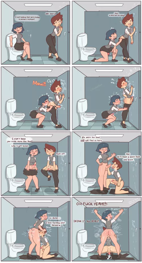 Once upon a time in the toilet .. Hot Futanari by xCommandos