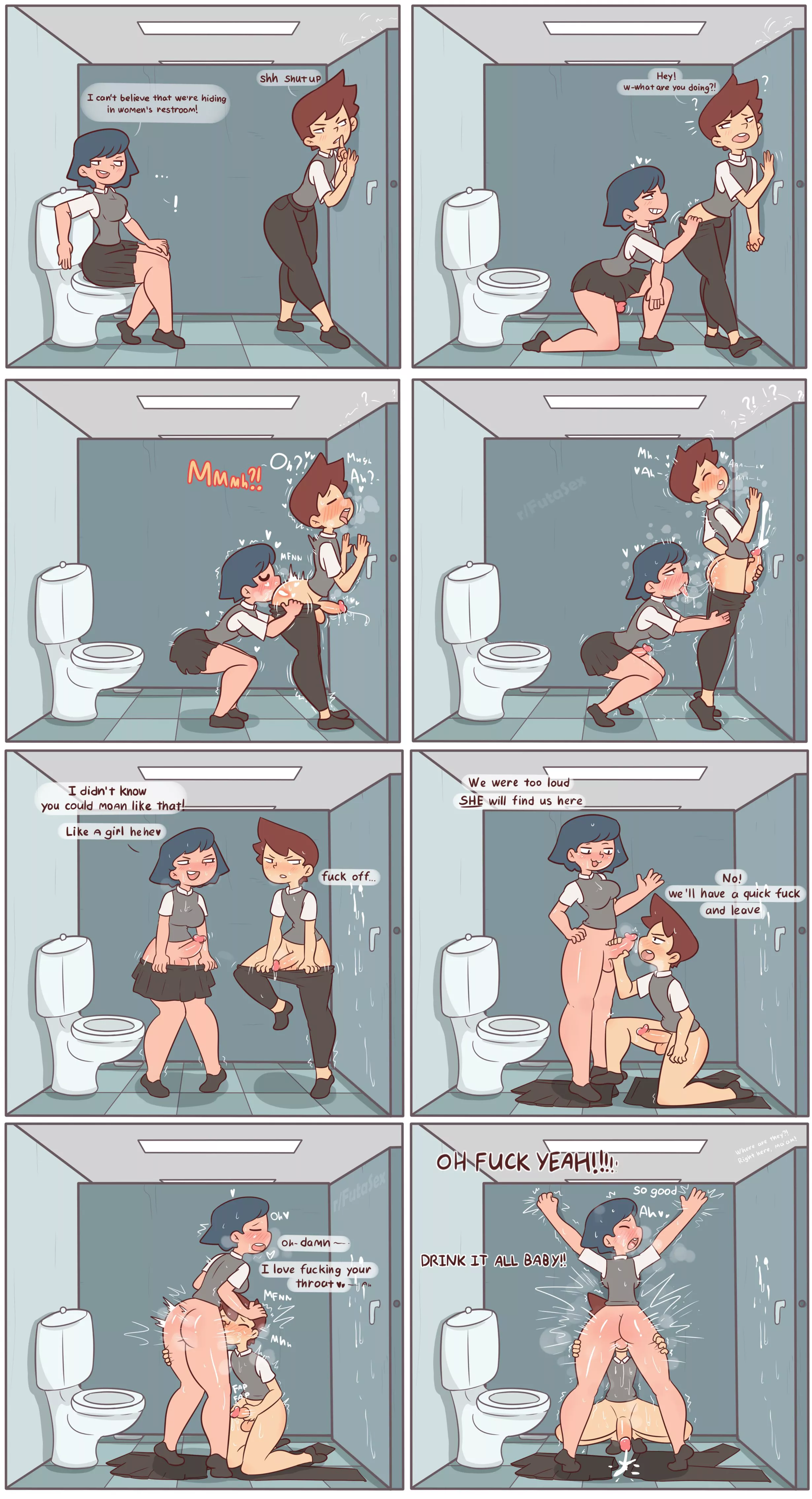 Once upon a time in the toilet .. Hot Futanari posted by xCommandos