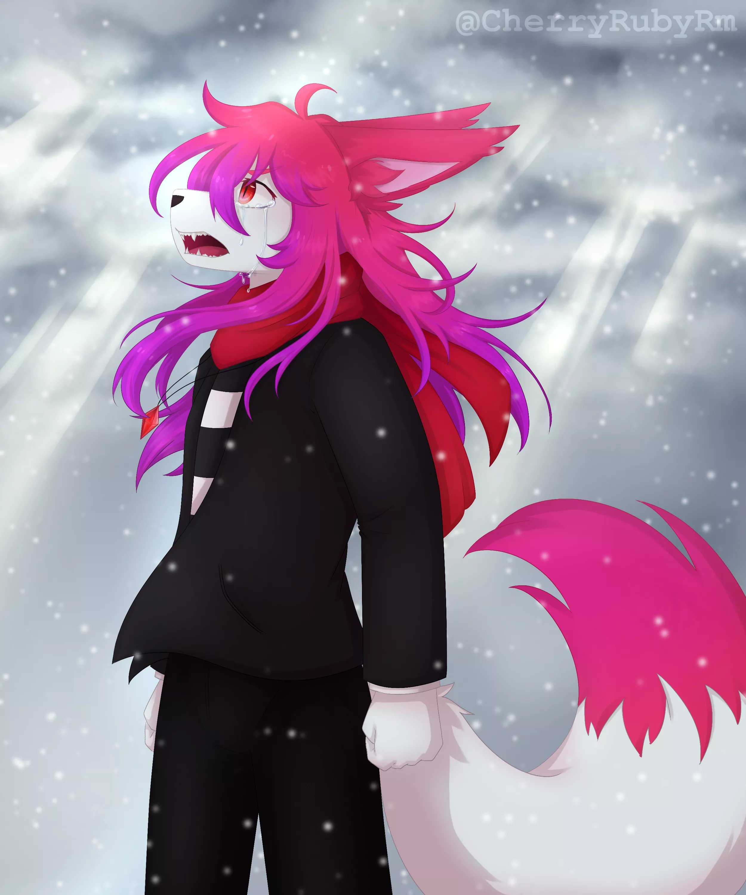 Snow falling like tears...[Commision] posted by CherryRubyRm