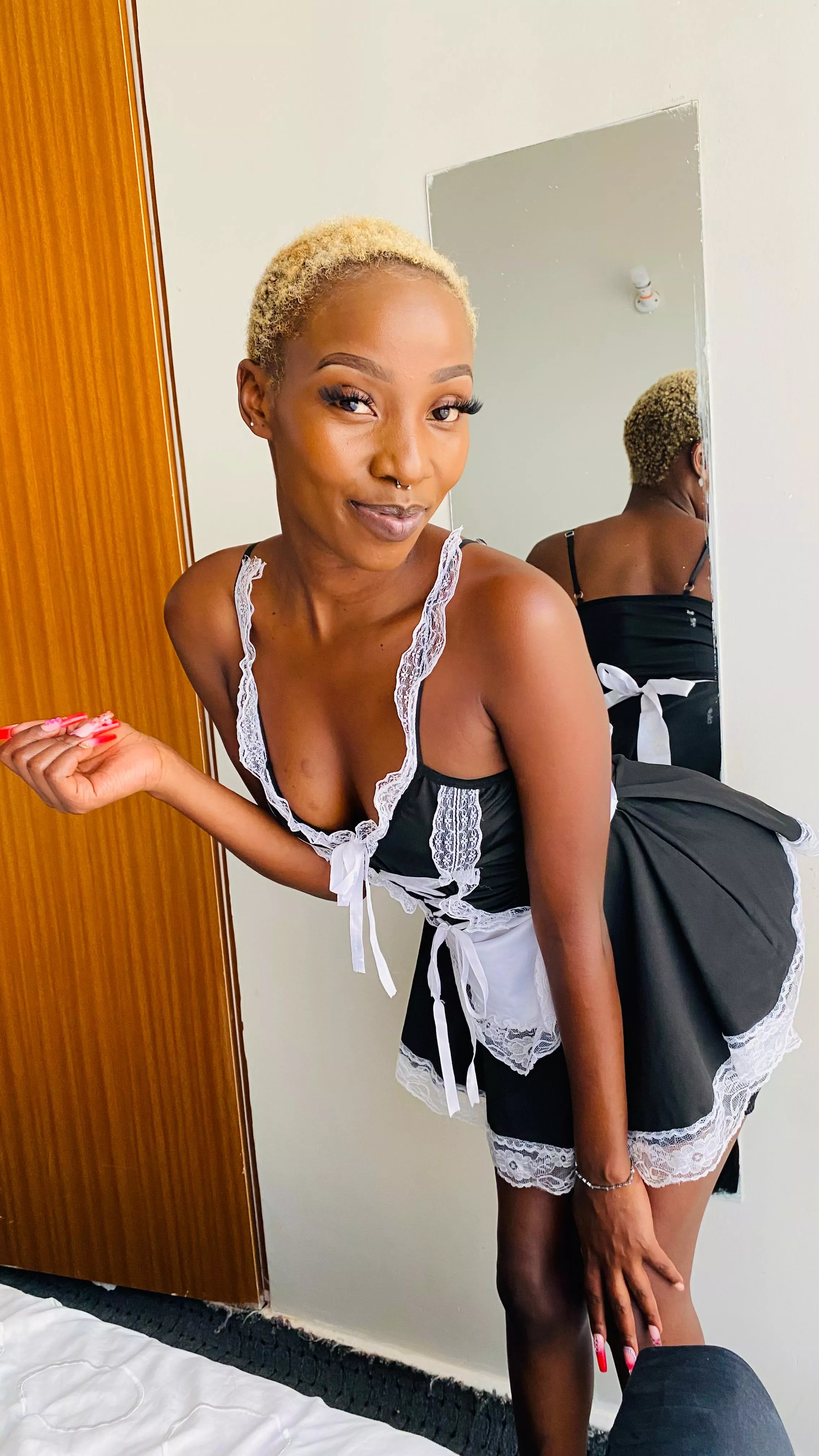 there's a hot girl in a maid's outfit asking you where she should clean posted by HonestlyParalle