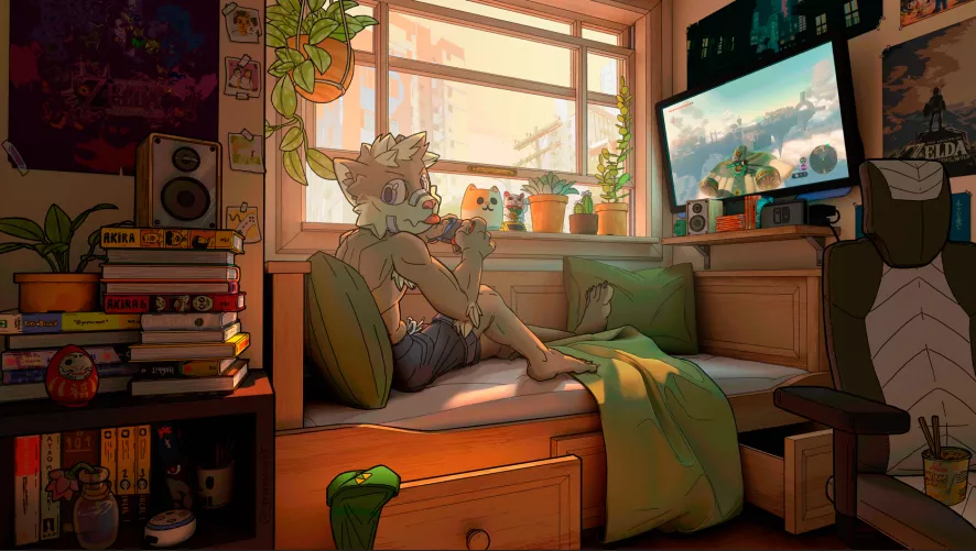 A Relaxing Zelda Day (art by me) by Icy-Macaron5195