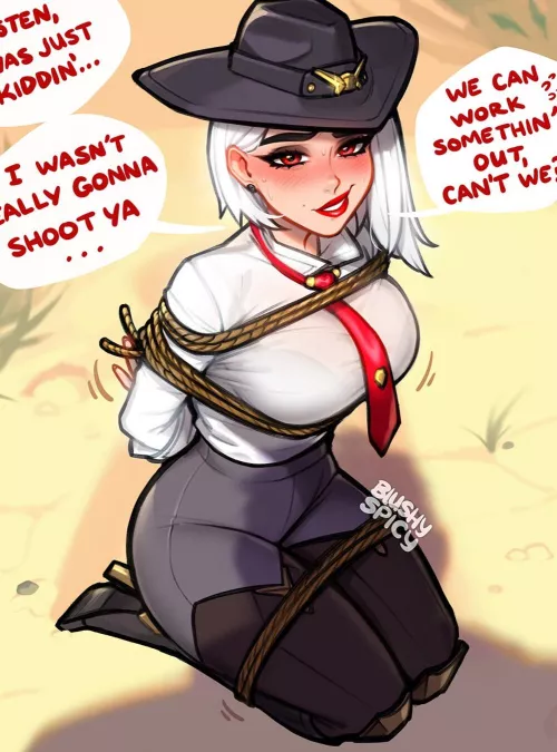 Ashe tied up and in a predicament (BlushySpicy) by Betheopazara