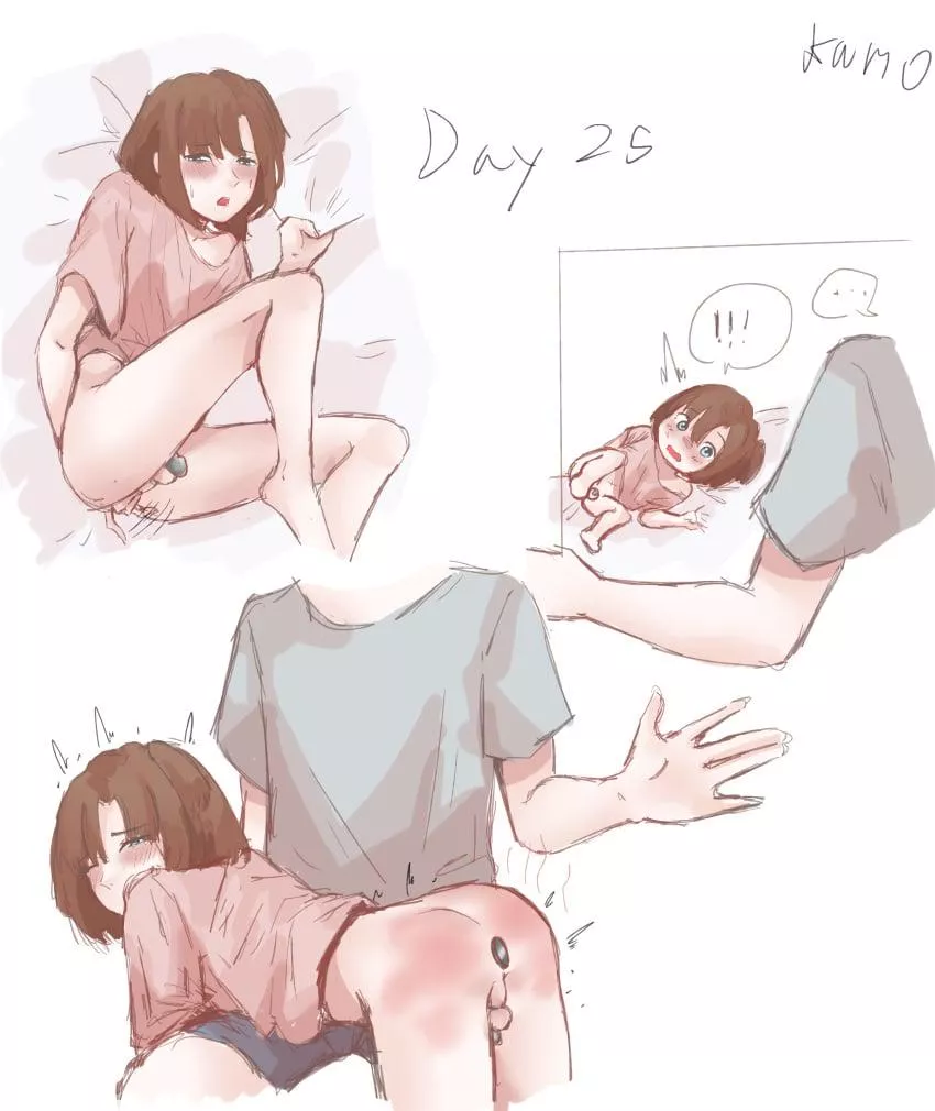 At day 25 you were starting to wonder if he would actually keep his promise and unlock you by the end of the month...but he had other plans posted by Ilikethis73