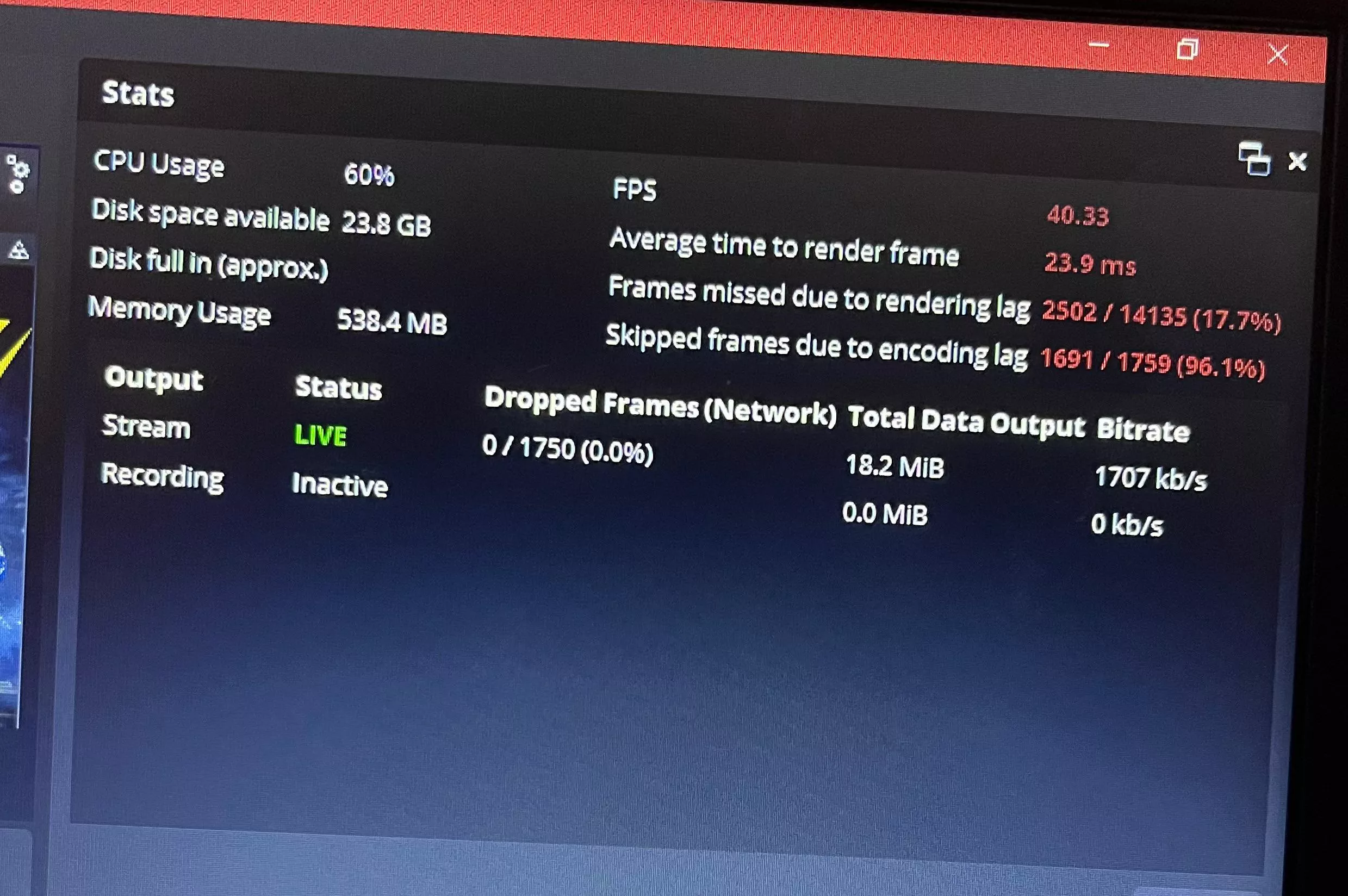 How to help this without ruining the stream for the viewers? Just keeps saying encoding overload and trying to fix it won’t work so I need extra help please! posted by IJustRedditItLol