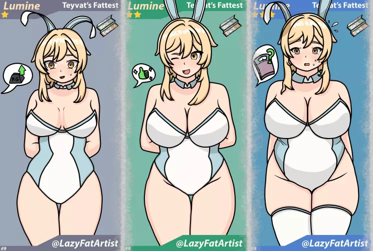 [OC] Teyvat's Fattest 09 - Lumine by LazyFatArtist