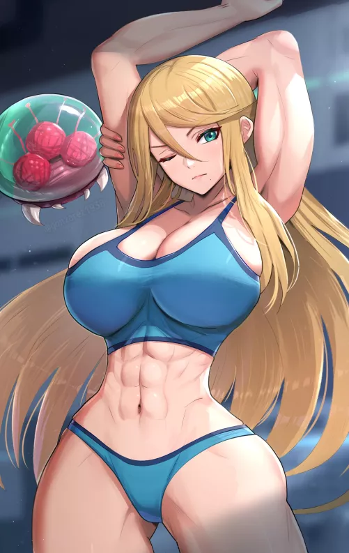 Samus Stretching (Gonzarez) [Metroid] by Throwawheylmao