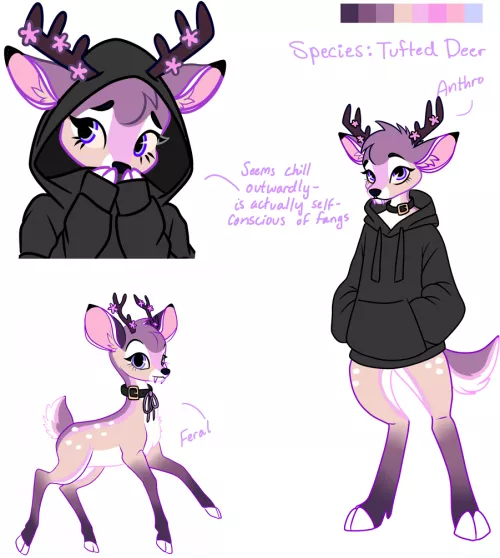 Shy Tufted Deer 💜 ~ (Adoptable, Art & Design by Me!) by Glittering-Amount-68