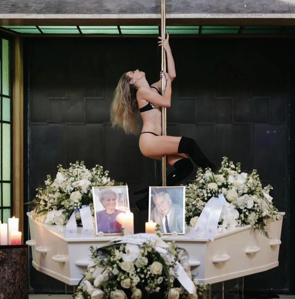 Stripper at a funeral posted by Signal_Kaleidoscope8