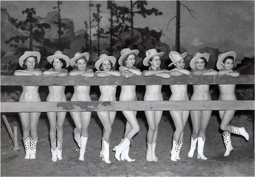 Vintage cowgirls at the Fence. posted by Dull_Junket_619