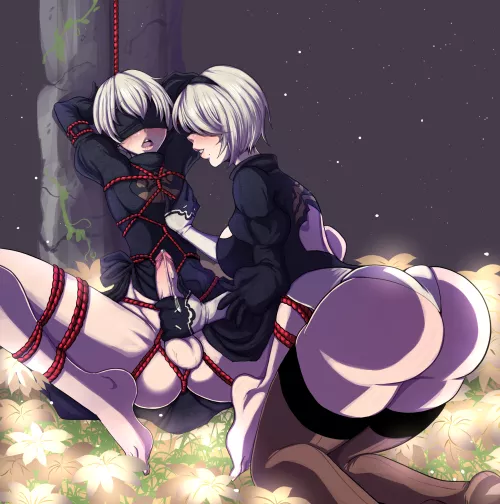 2B and her boy toy by SoManyCookies