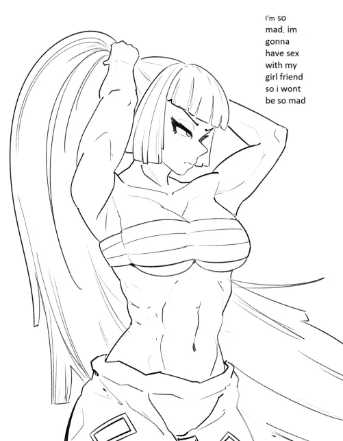 Mokou getting ready to have hot sex with Kaguya by Nope_Nopington