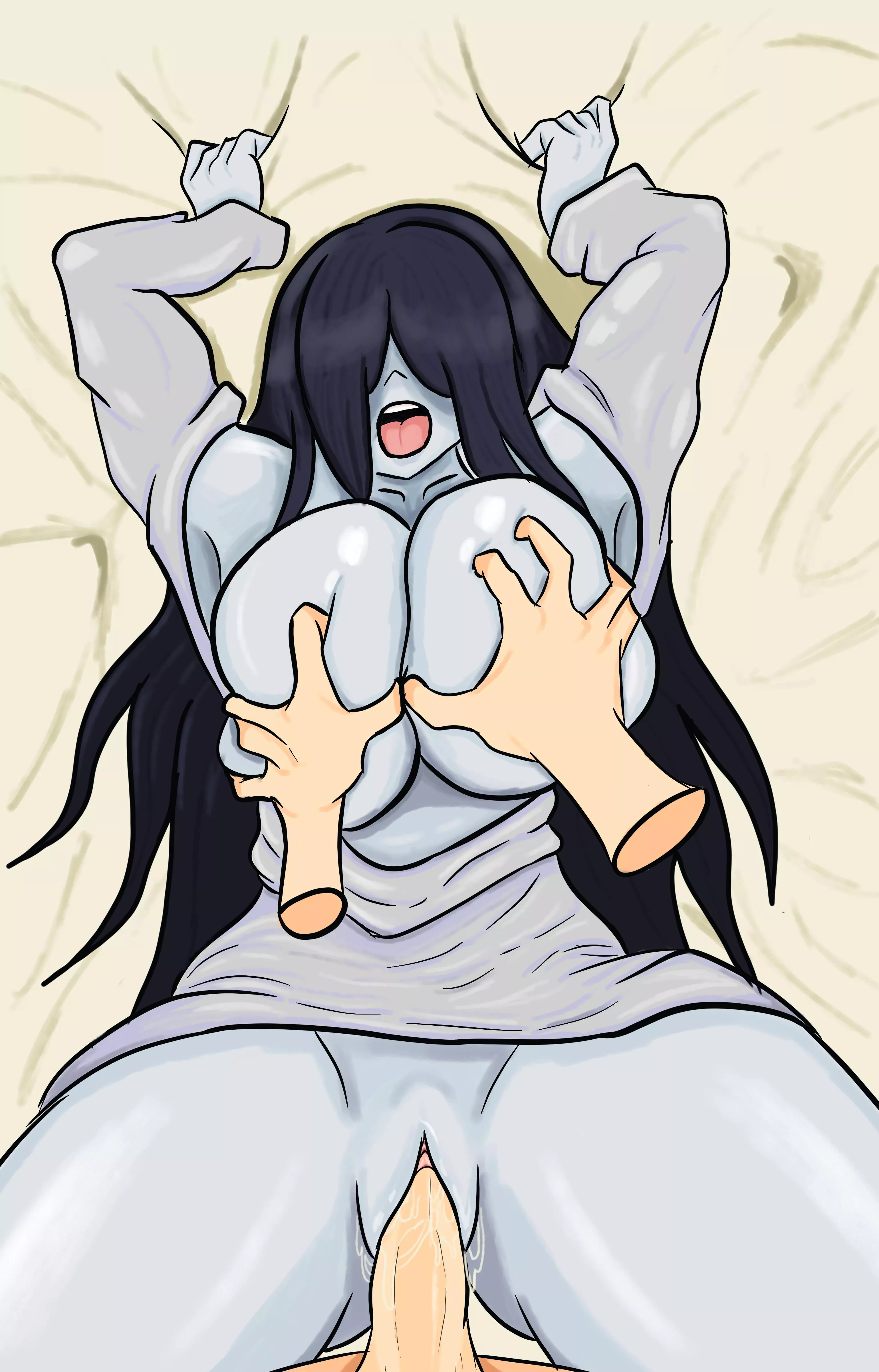 Sadako getting groped, OC @Yowch29 posted by Yowch-29