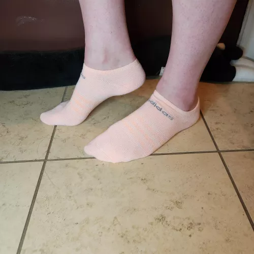 Salmon colored adidas no shows for you. What's your favorite sock color? by leggingsgirl15