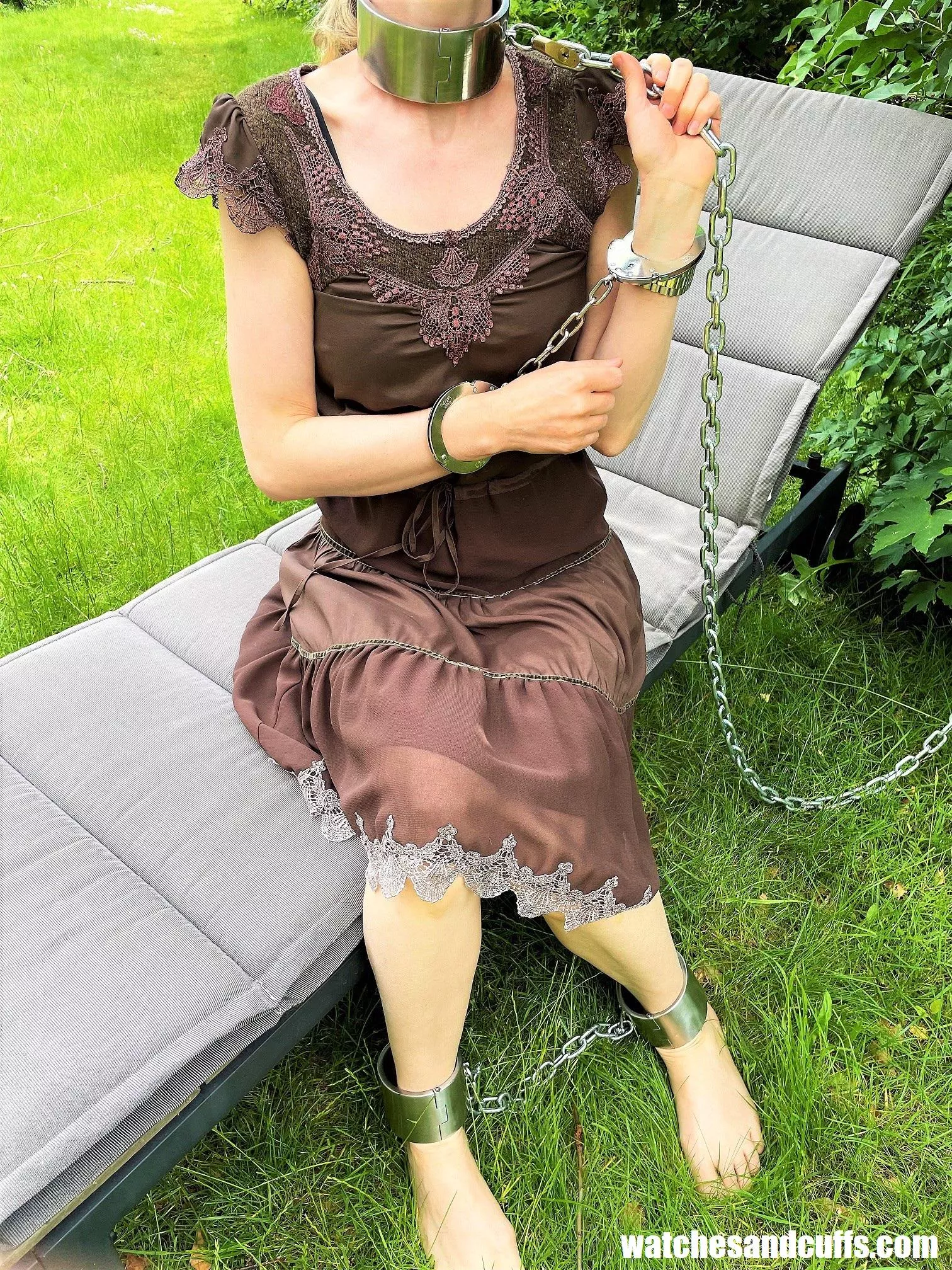 Time to read a good book. Nothing else to do when I'm chained like this! posted by JessicaShackled