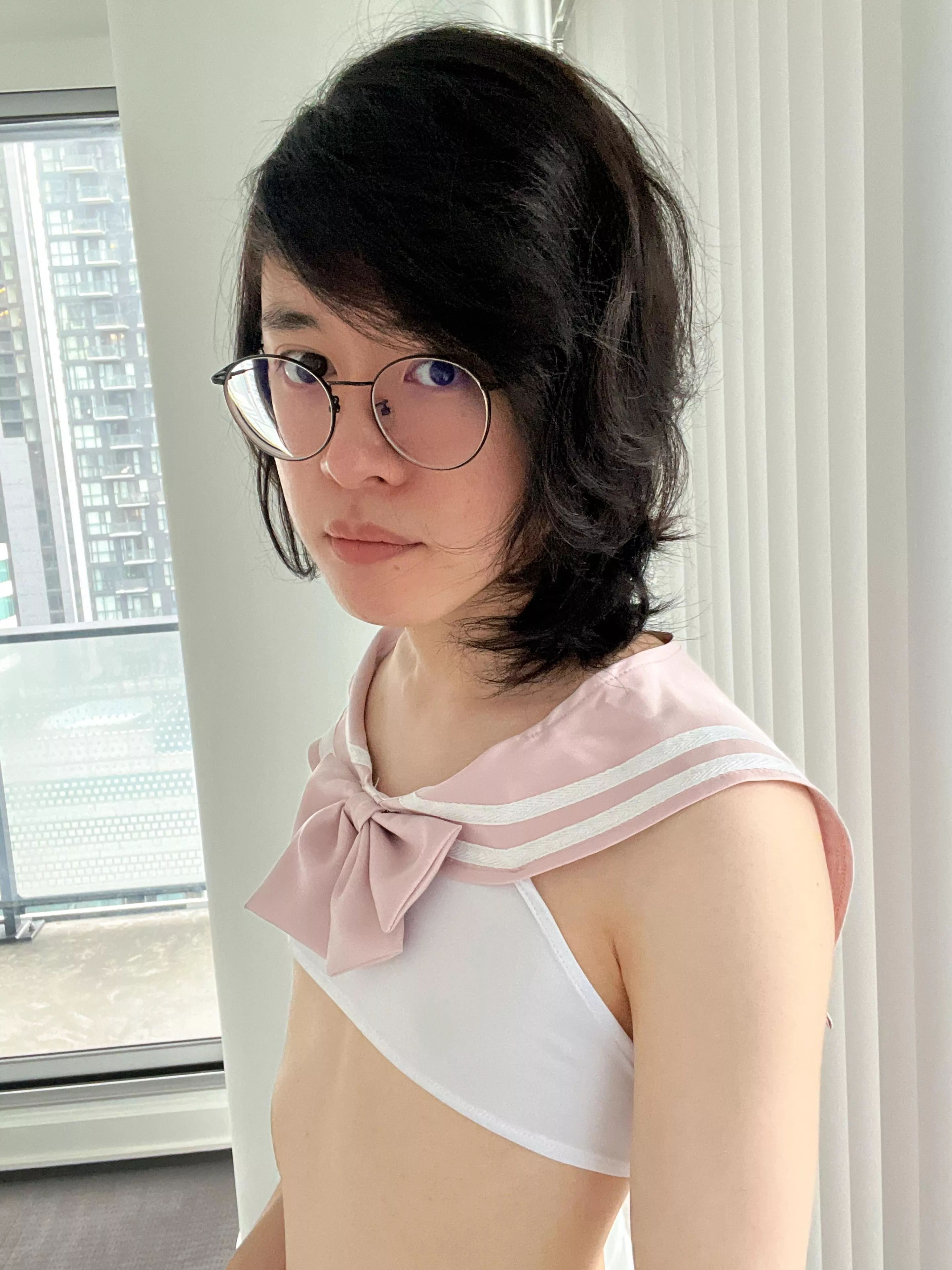 What I am wearing underneath is this hehe 🎀 posted by amberaetherNSFW