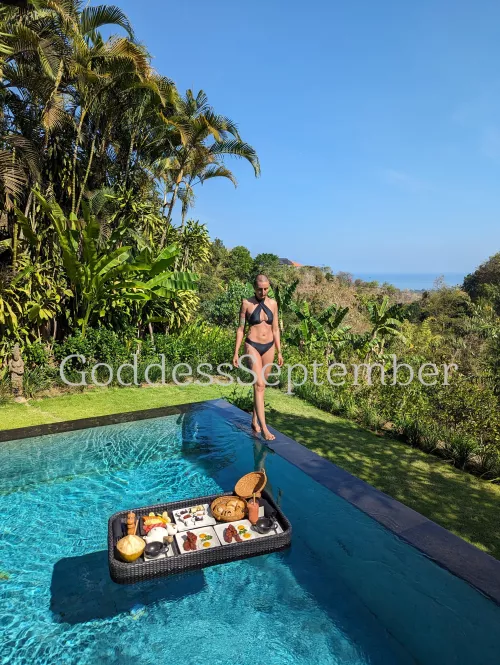 Enjoying a floating breakfast in our private pool villa - Bali <3 by GoddessSeptember