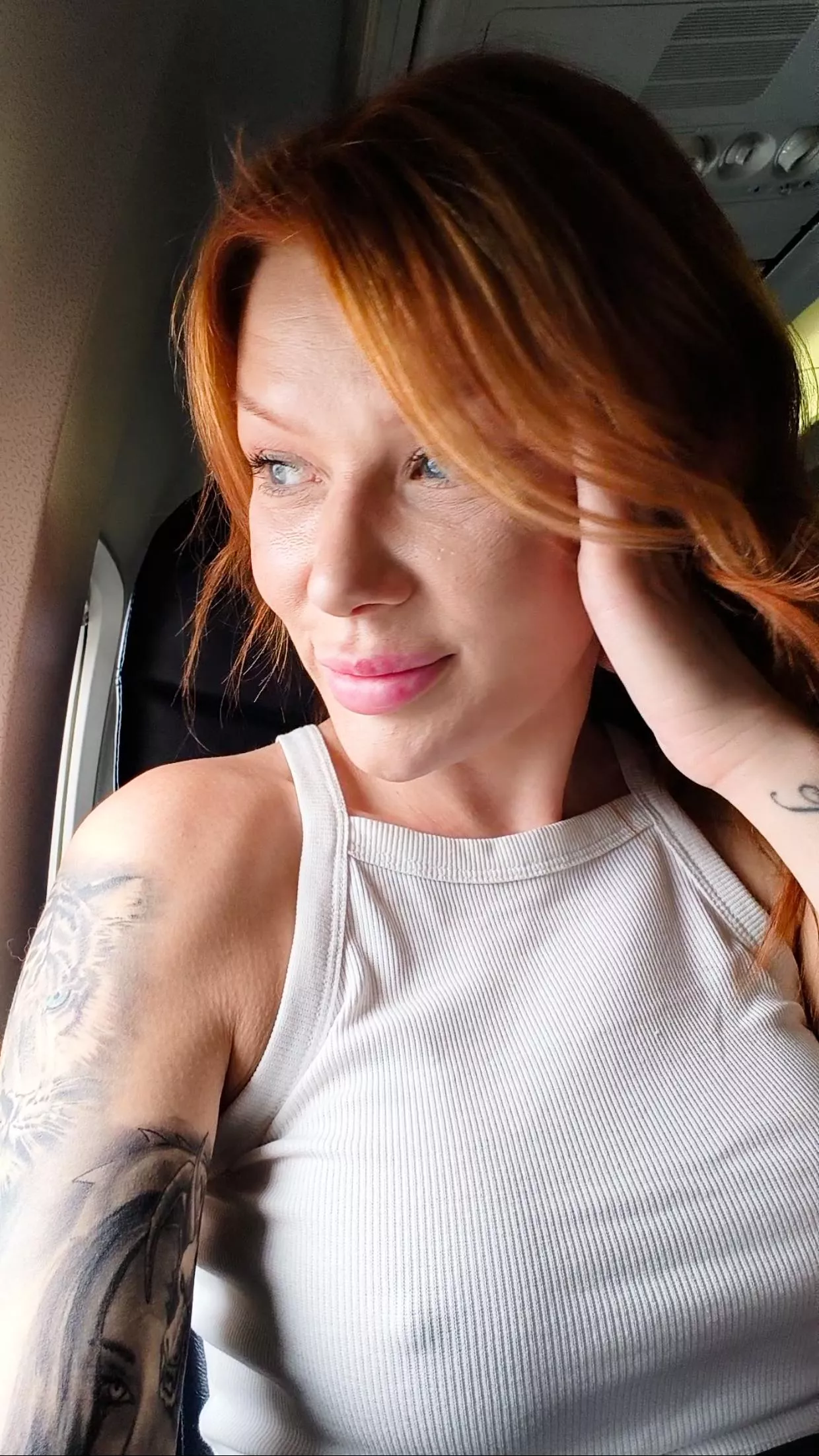 Braless on an airplane  posted by dianamaryxoxo