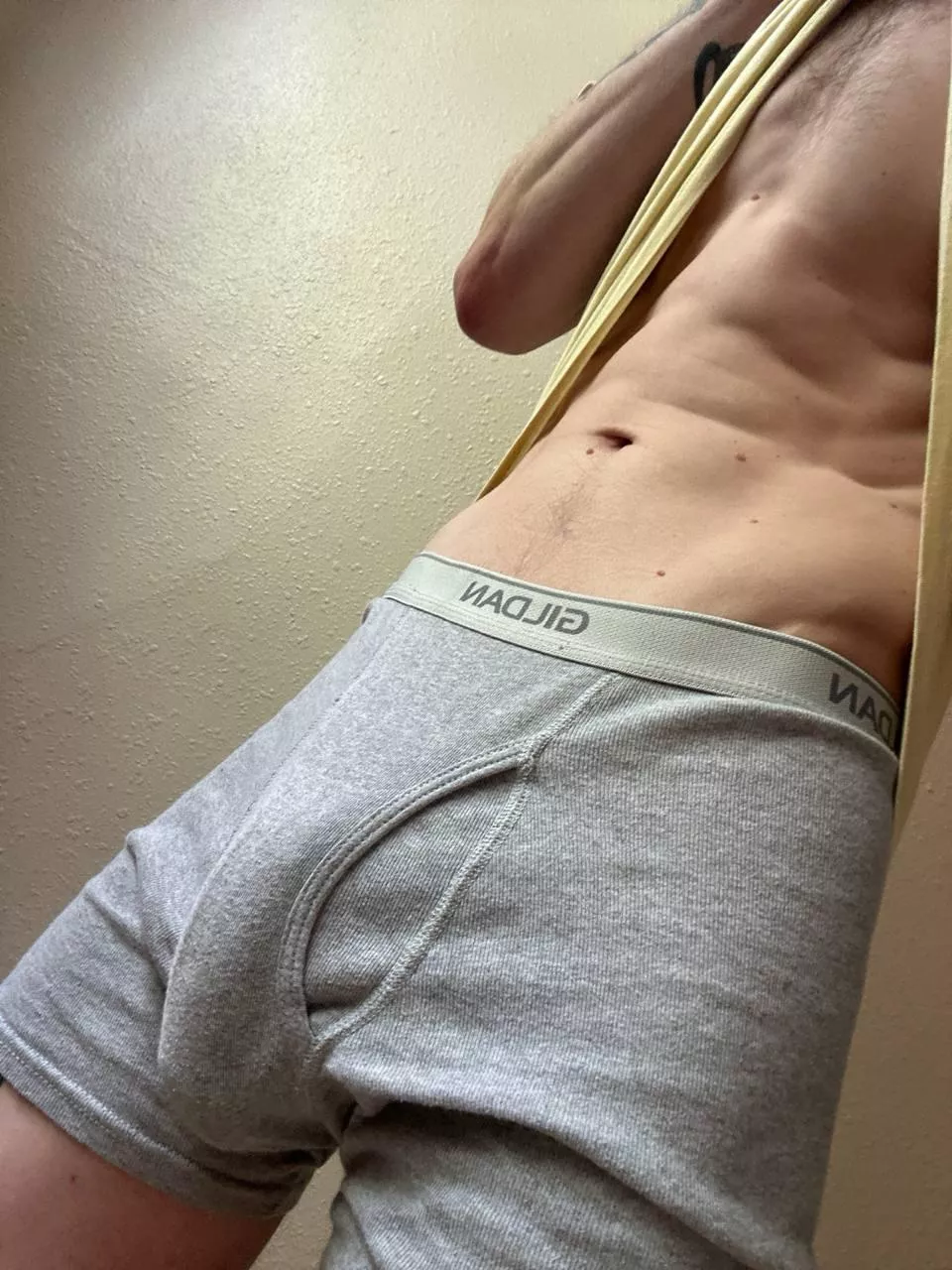 he was just a lil excited under there.  posted by chrome_hearts_