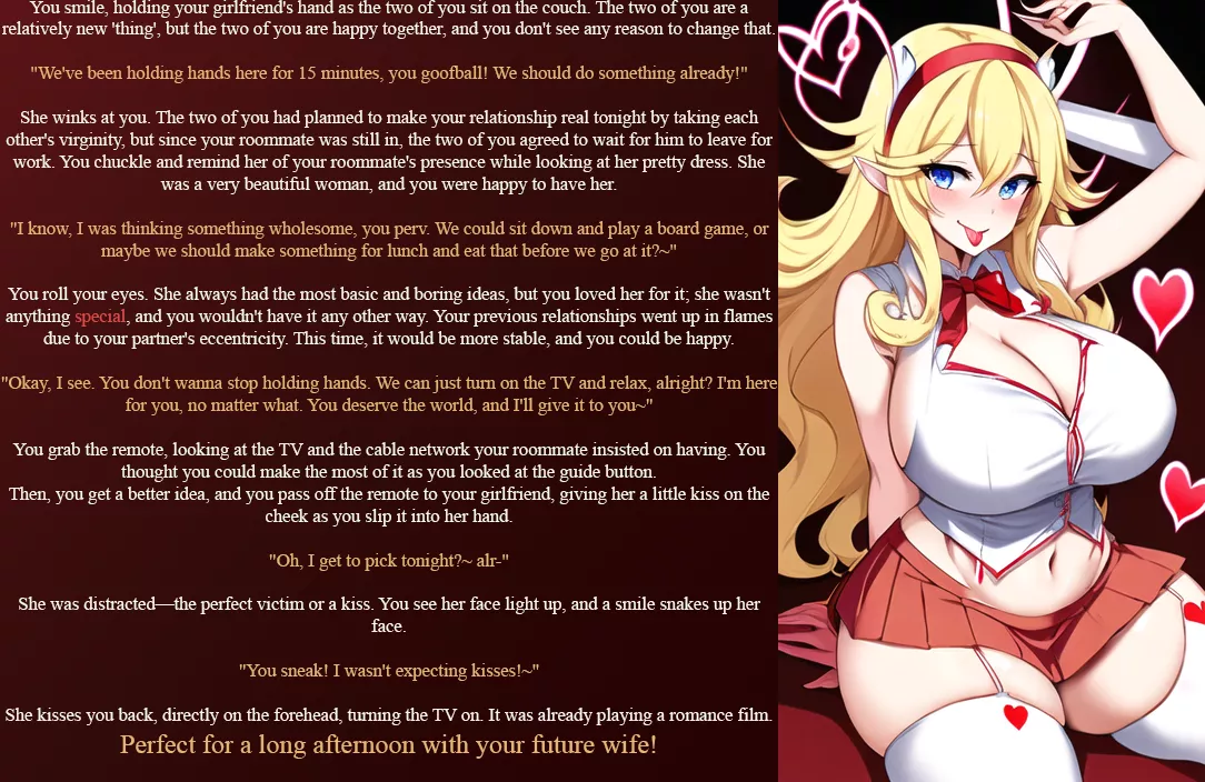 Holding hands with your new girlfriend. [Wholesome] [Hand-holding] [AI] [Waiting] [No Sex] [Waiting to have sex!] [Romance] [Kisses] [The relationship we all want] [Part 2] [Story Arc] [Artist: Anything Diffusion] posted by BasicNegotiation9578