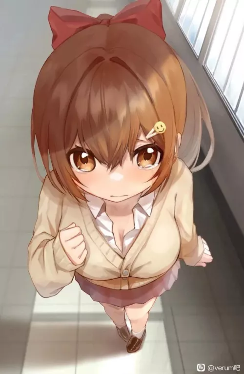 LF color source: 1girl, closeup, crying, brown hair, bow tie by Soarinfire