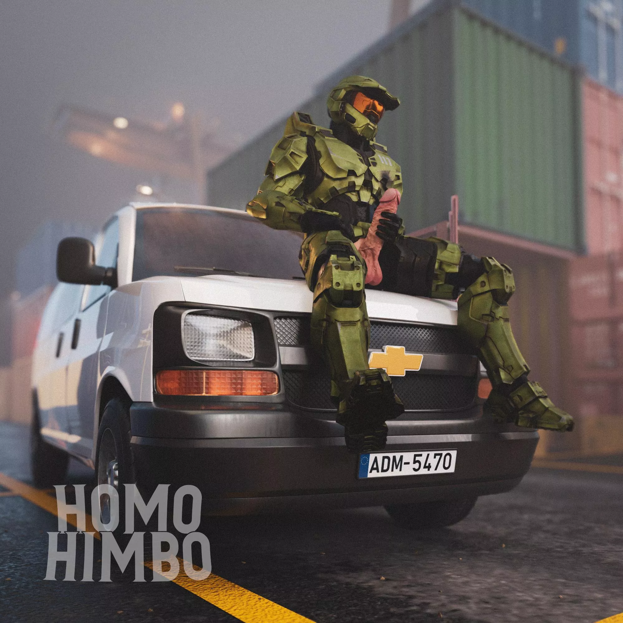 Master Chief on a van 😈🤤 (Twitter @homohimbo) posted by homohimbo_