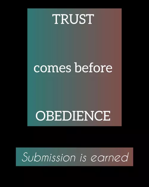 Mutual trust is the key. by nolongerhuman9021