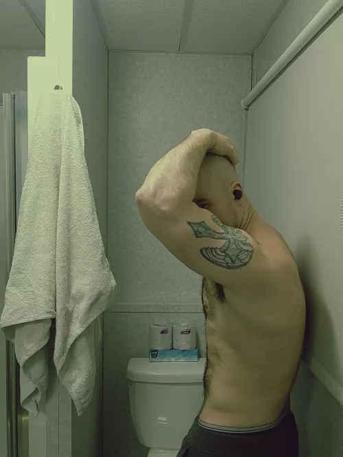 Now to relax in the shower  by flyinflyout2