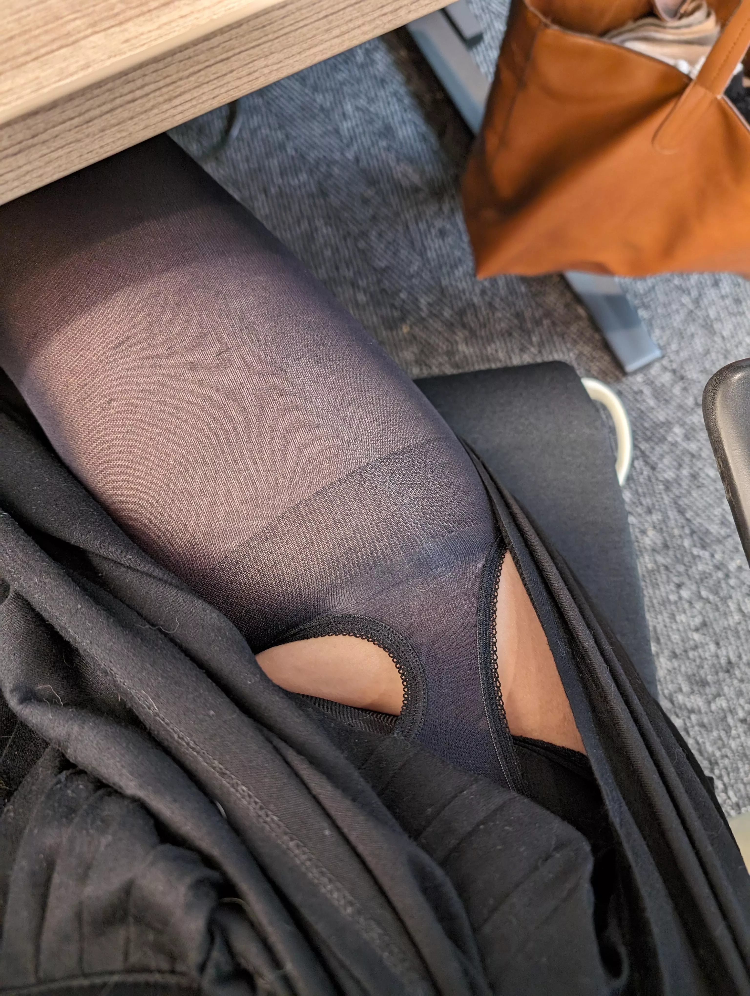Hiding this pair of garter tights under my skirt last week posted by MarieAtwood