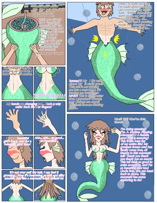 [Img][MtF][OP] A Perfect Fit (Mermaid TG) by SuperPyramaniac