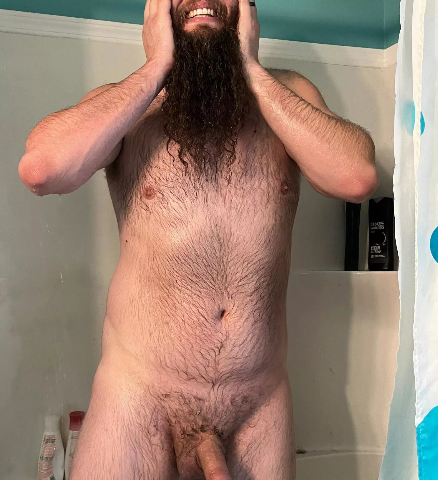 My happy place! 🚿🚿😋😋 posted by BeardeddBombshell