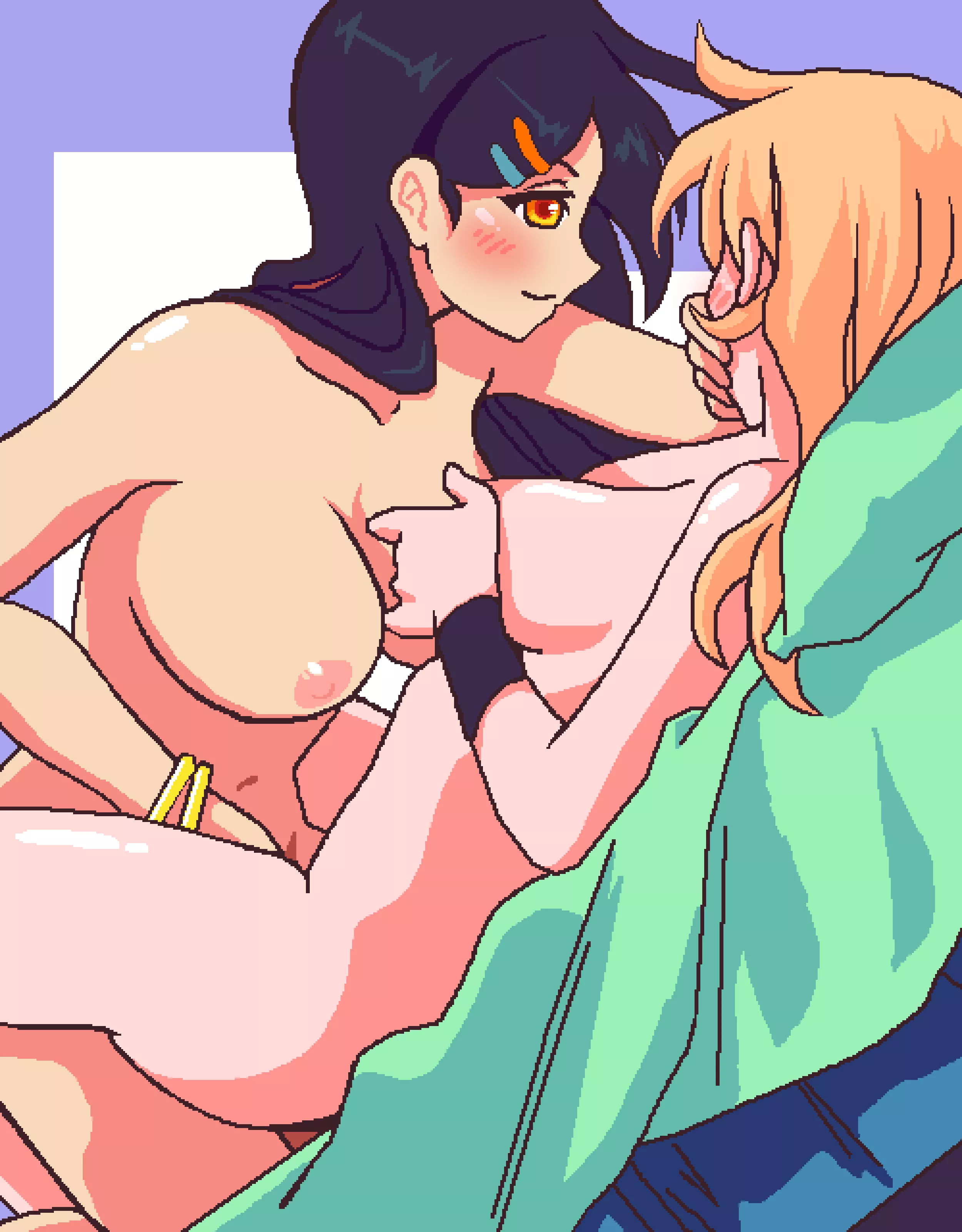 OC's from @Yumykon on Twitter/X, Kana and Netsu (@EdvaldoRPG on Twitter/X) posted by EnderBuilder