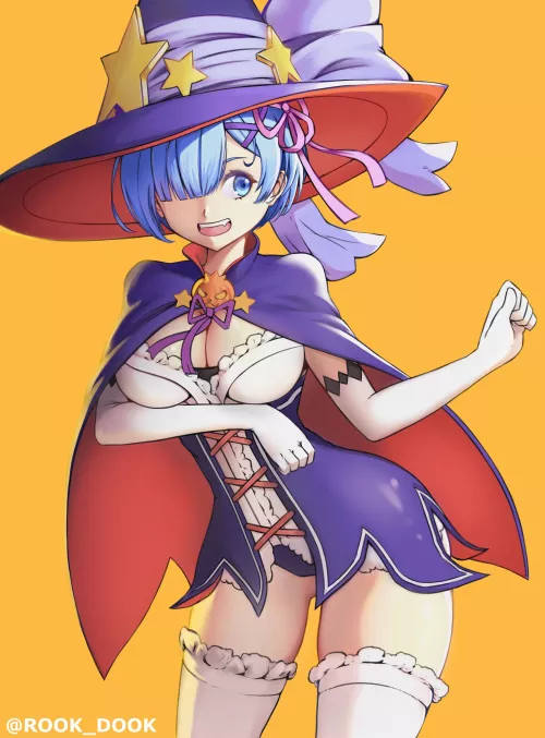 Rem dressed as a Witch by Rook_Dook