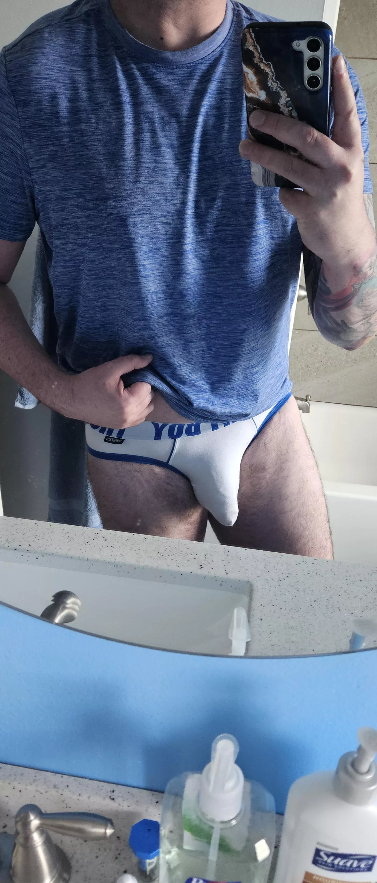 Semi in my white briefs posted by Massive_Ad6903
