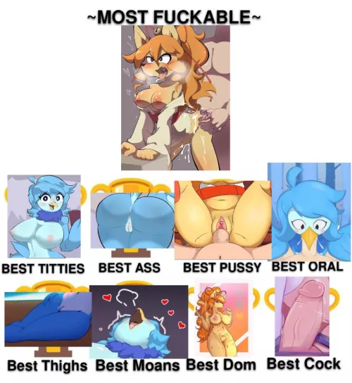 The votes for the [Sexy Awards] bonus round part 2/ Sexy Awards 2.9 have been submitted. Here are the final results! The Sexy Awards 3 is coming soon, and with twice the categories, so I need your help to suggest your own. Until next time, naughty fucker by twistedbonez_