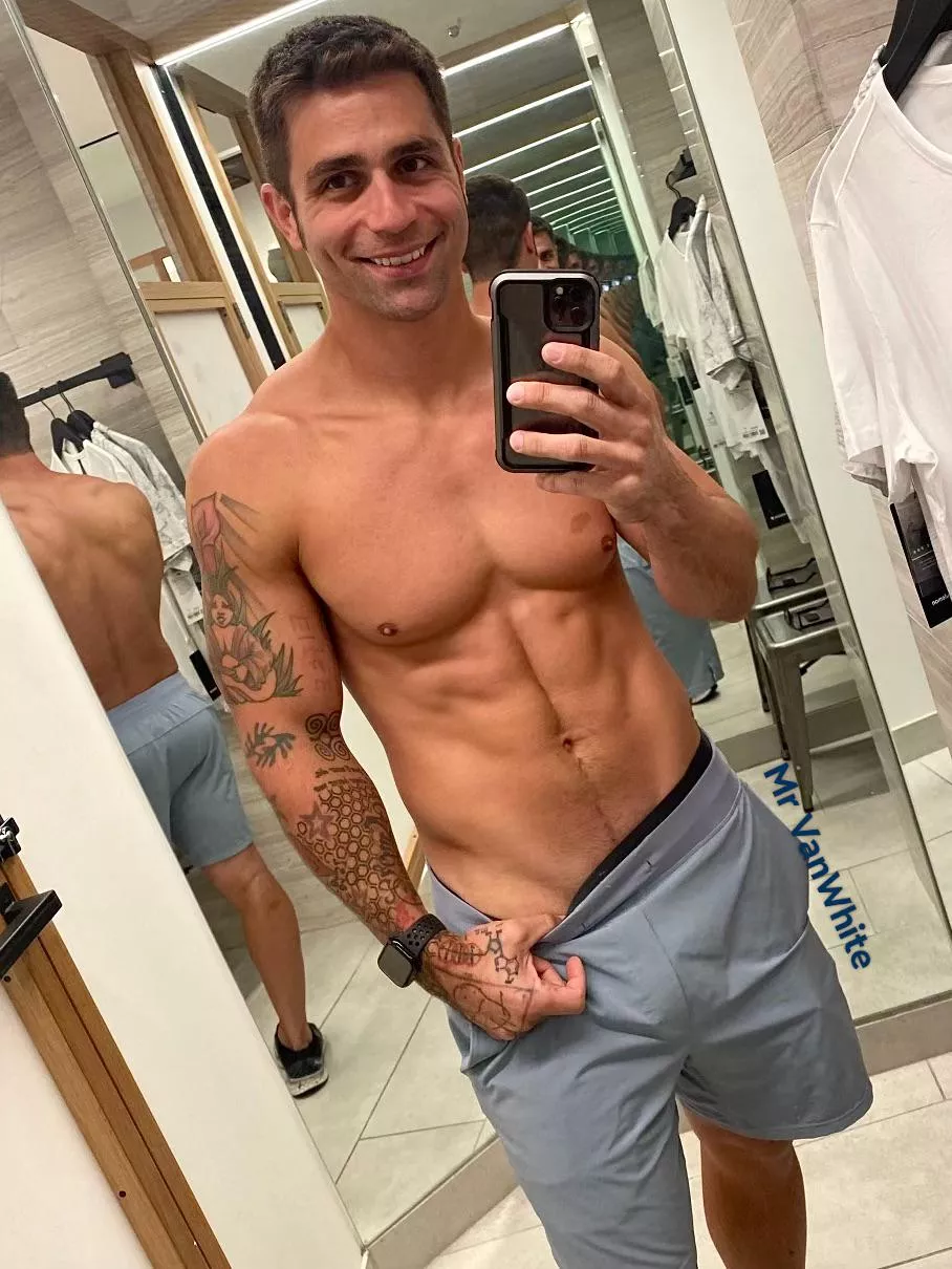 Dad [42] tired today but trying on some new clothes at Lulu. posted by MrVanWhite