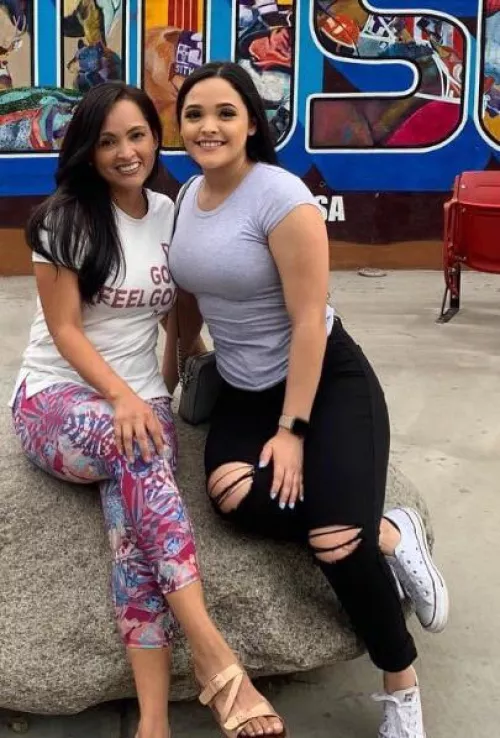 Daughter (right) resting her fat tits on her moms tits 🔥 by NoCam13