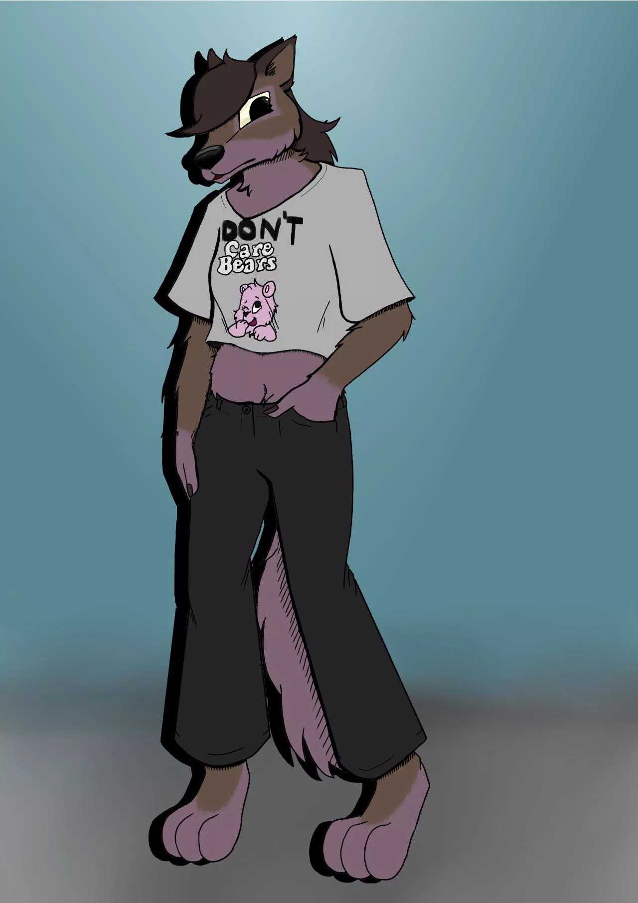 Emo coyote (oc) posted by daddyschesthair