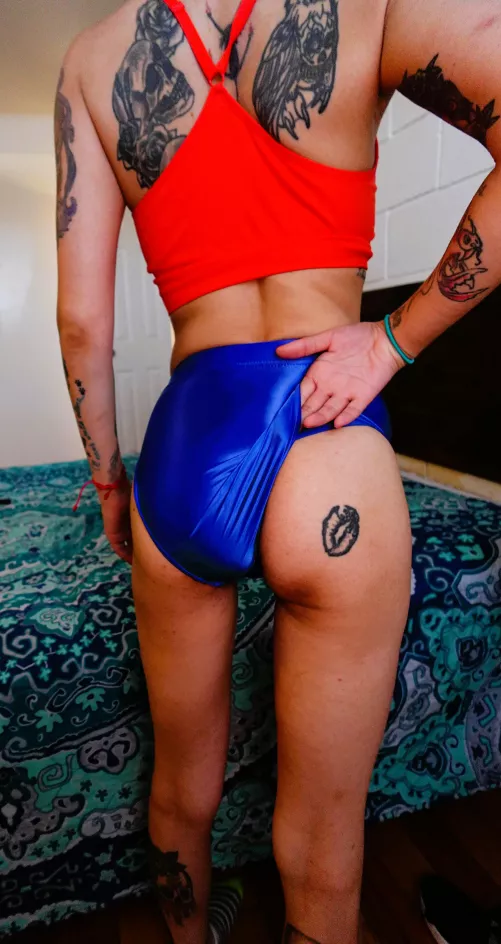 half wedgie in satin 💙 💙 by YourPantyFetish