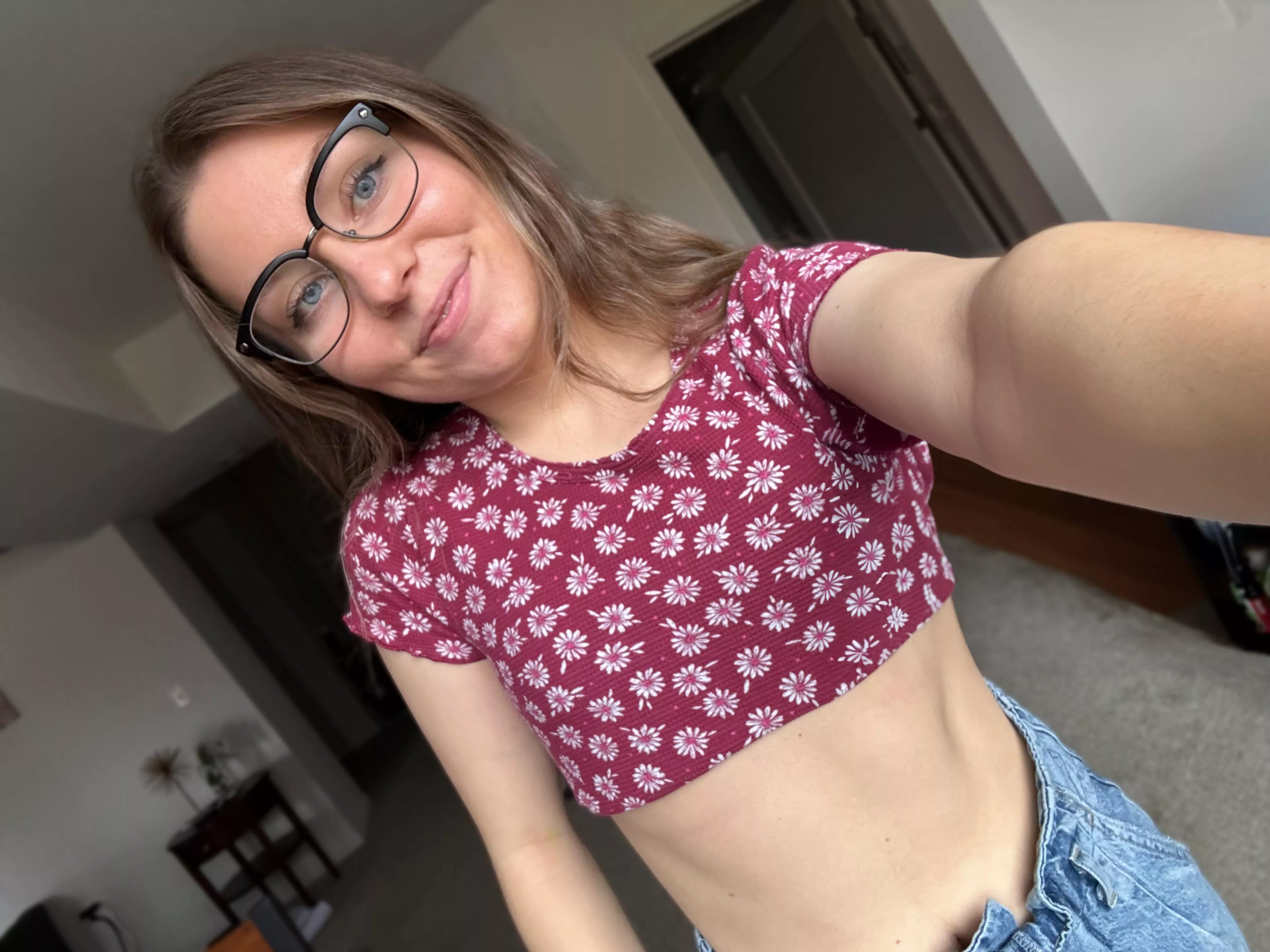 My floral crop top in glasses 🤓 posted by limelayla