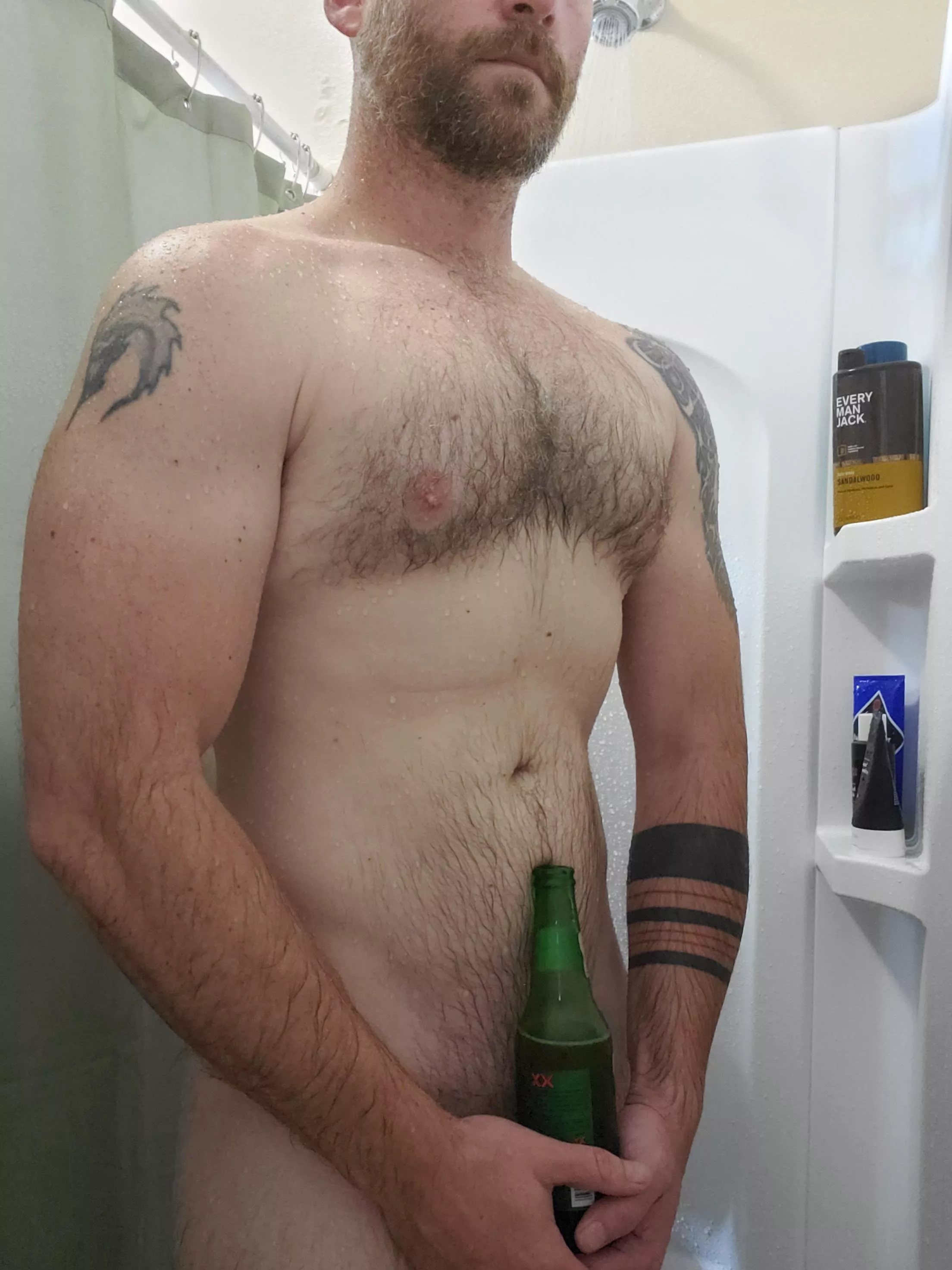 (38) They say a shower beer increases a man's serotonin. Let's find out posted by FourPostBed